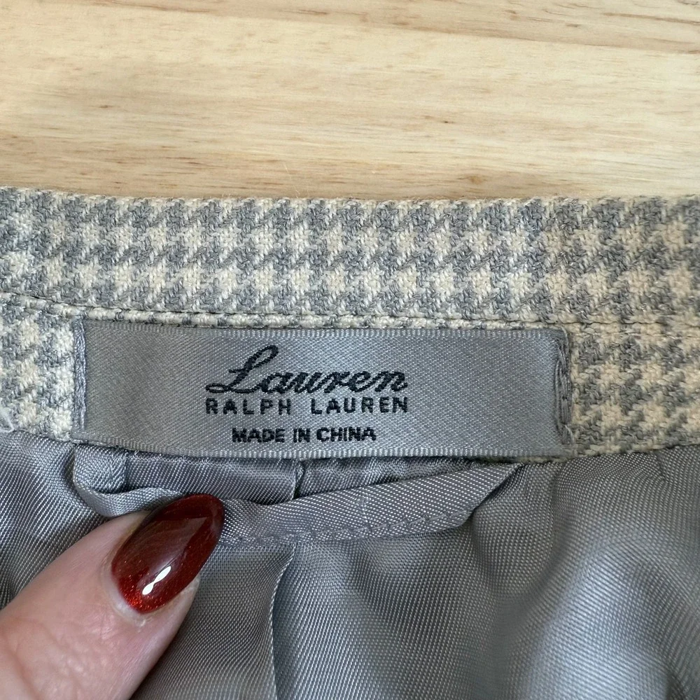 Ralph Lauren Blazer Men's‎ Size 48R Beige Houndstooth Wool 2-Button Jacket LRL
